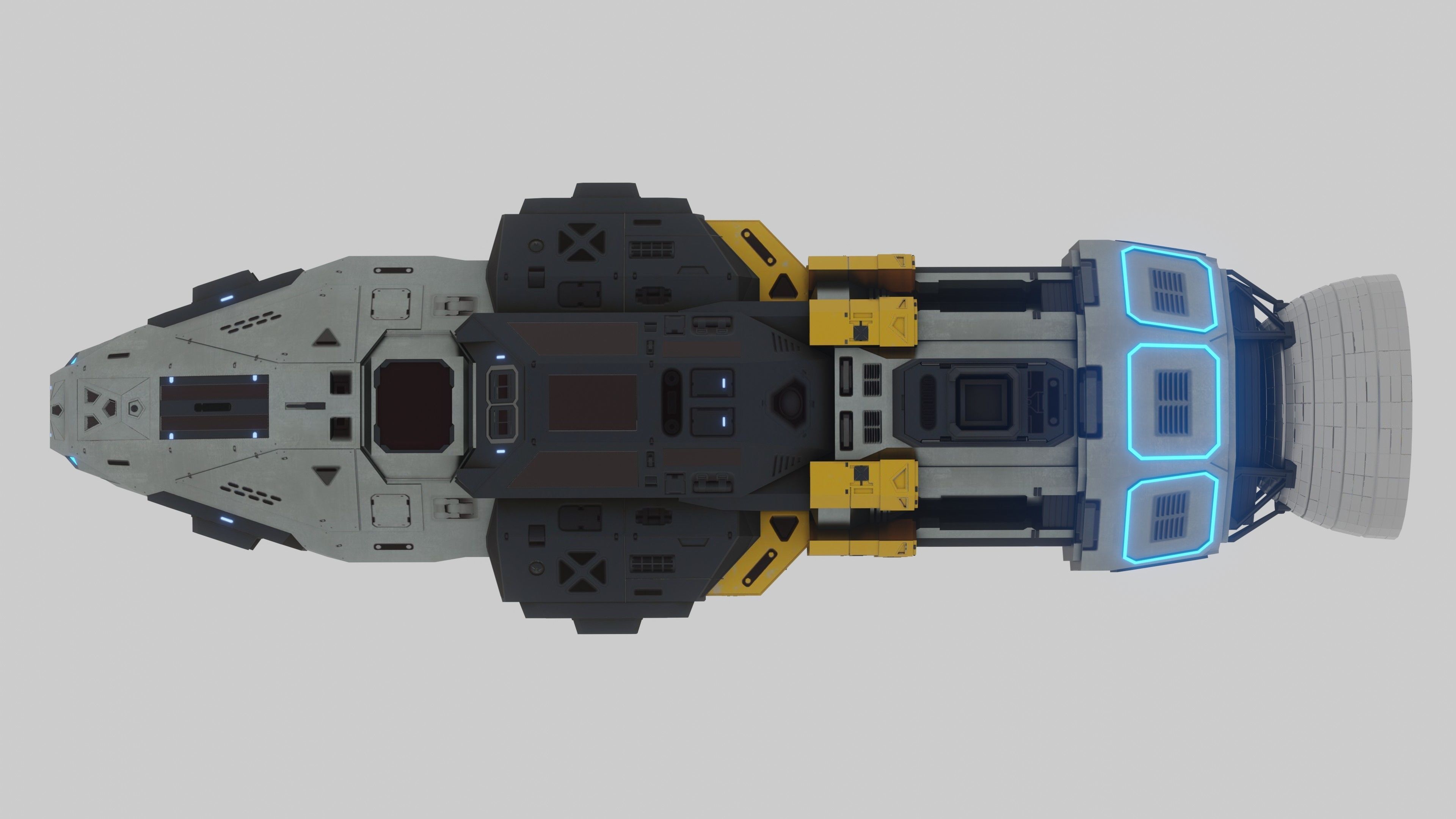 The Raven Spaceship Low-poly 3D model_23
