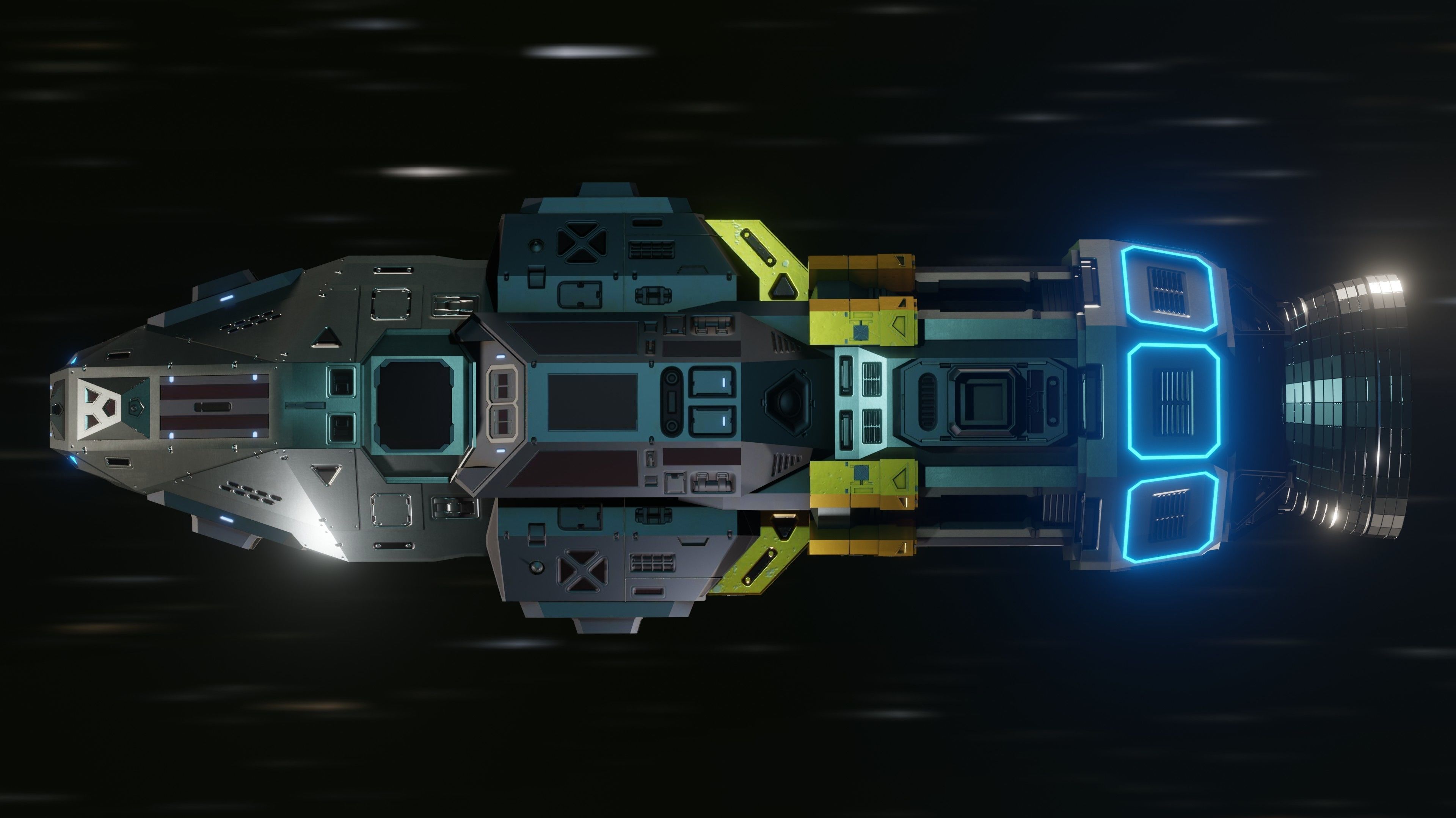 The Raven Spaceship Low-poly 3D model_24