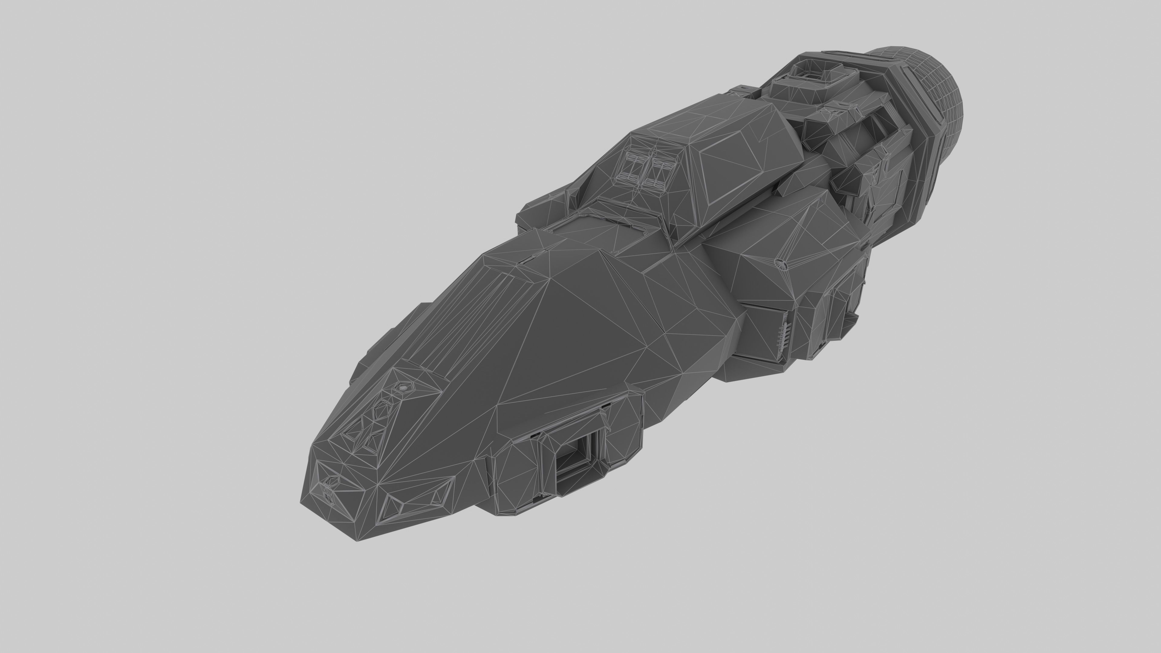 The Raven Spaceship Low-poly 3D model_13