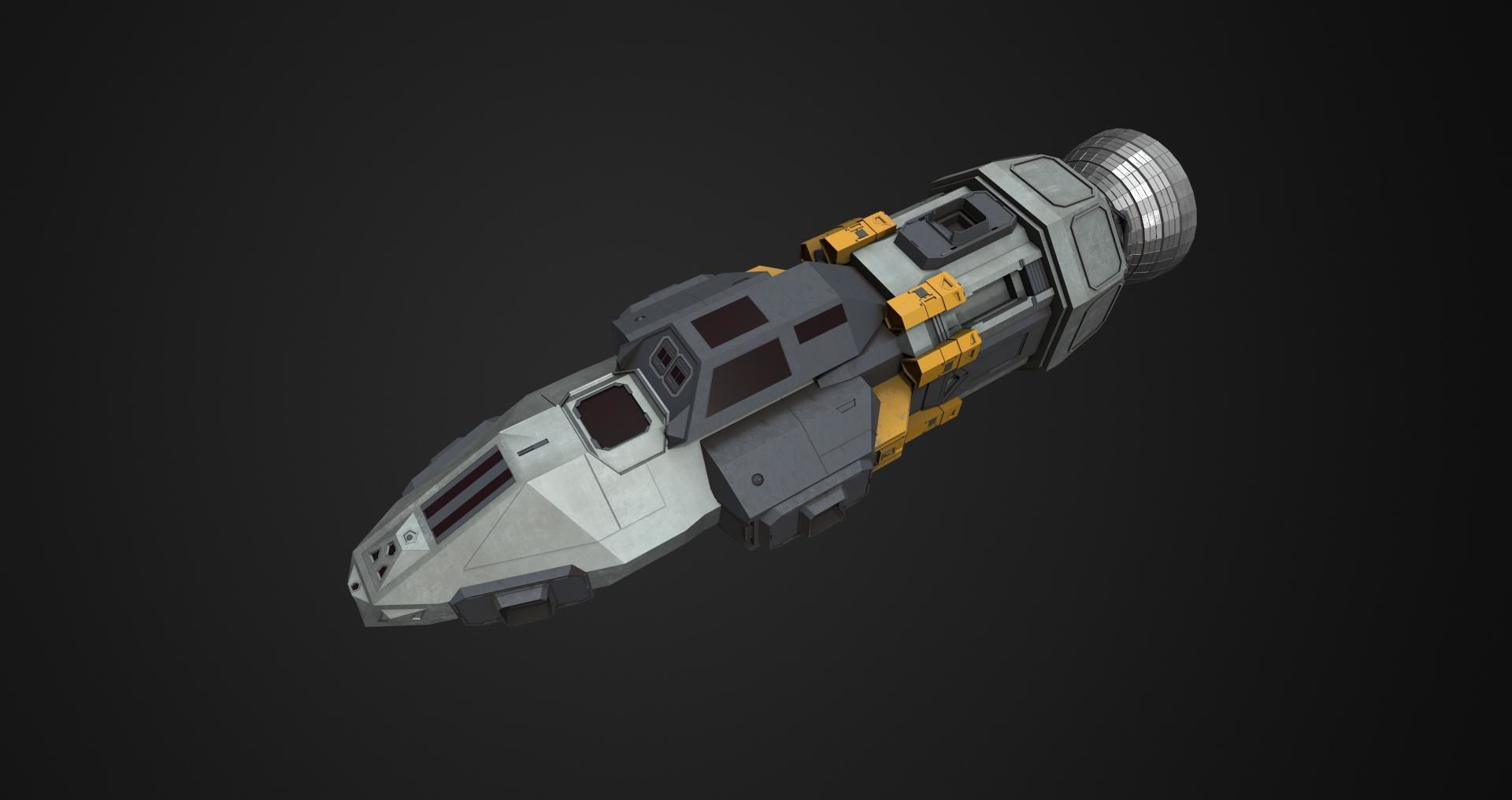 The Raven Spaceship Low-poly 3D model_25
