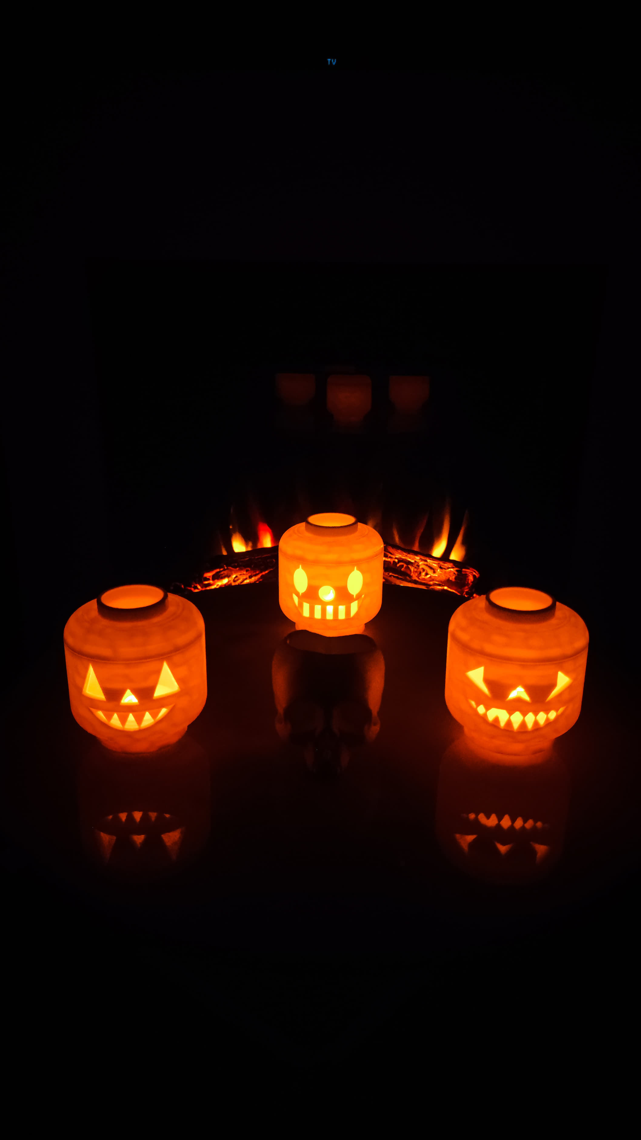 Halloween Lego Head pack led candle light lamp 3D print model_4