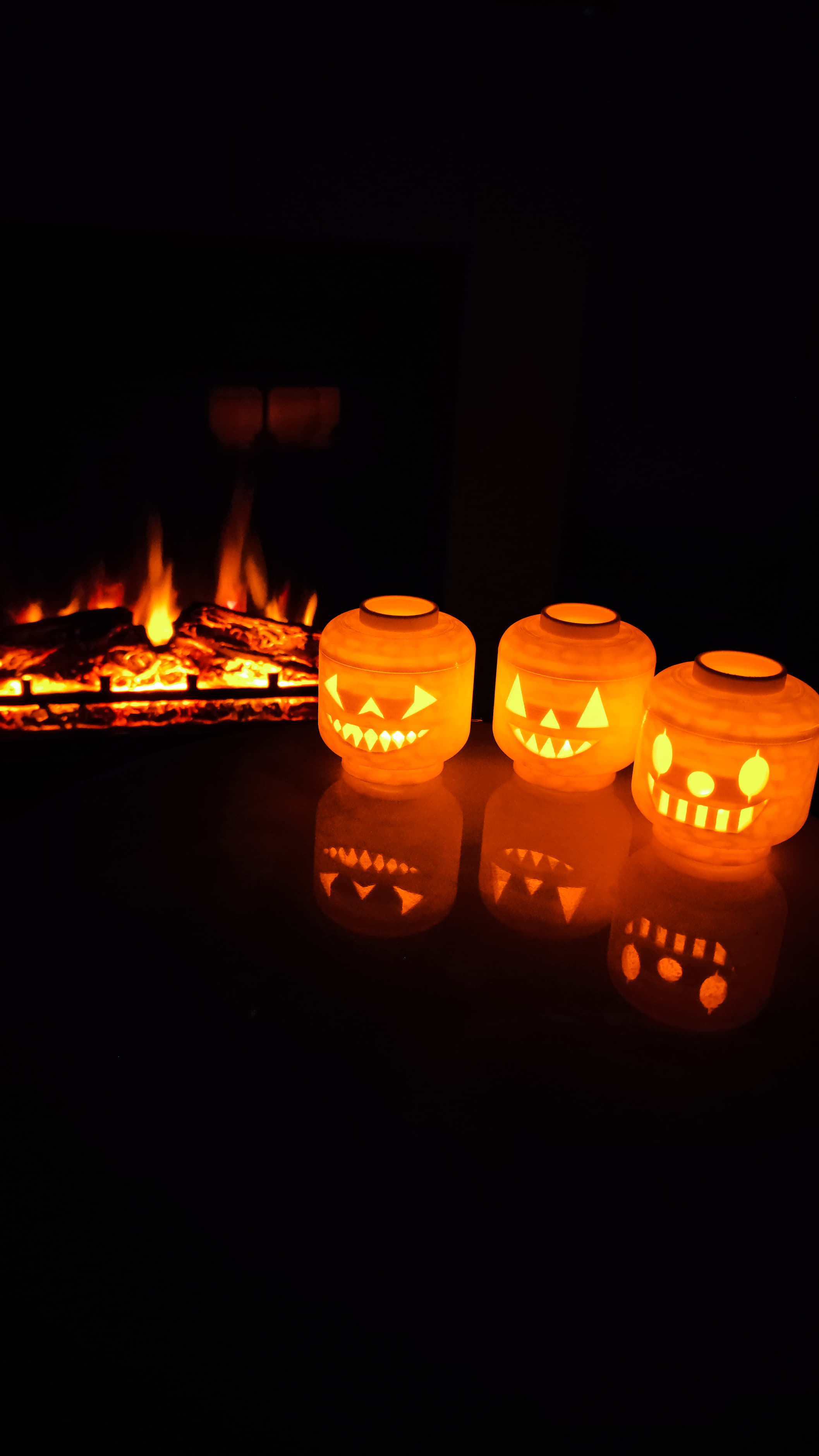 Halloween Lego Head pack led candle light lamp 3D print model_1