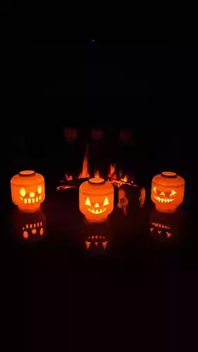 Halloween Lego Head pack led candle light lamp