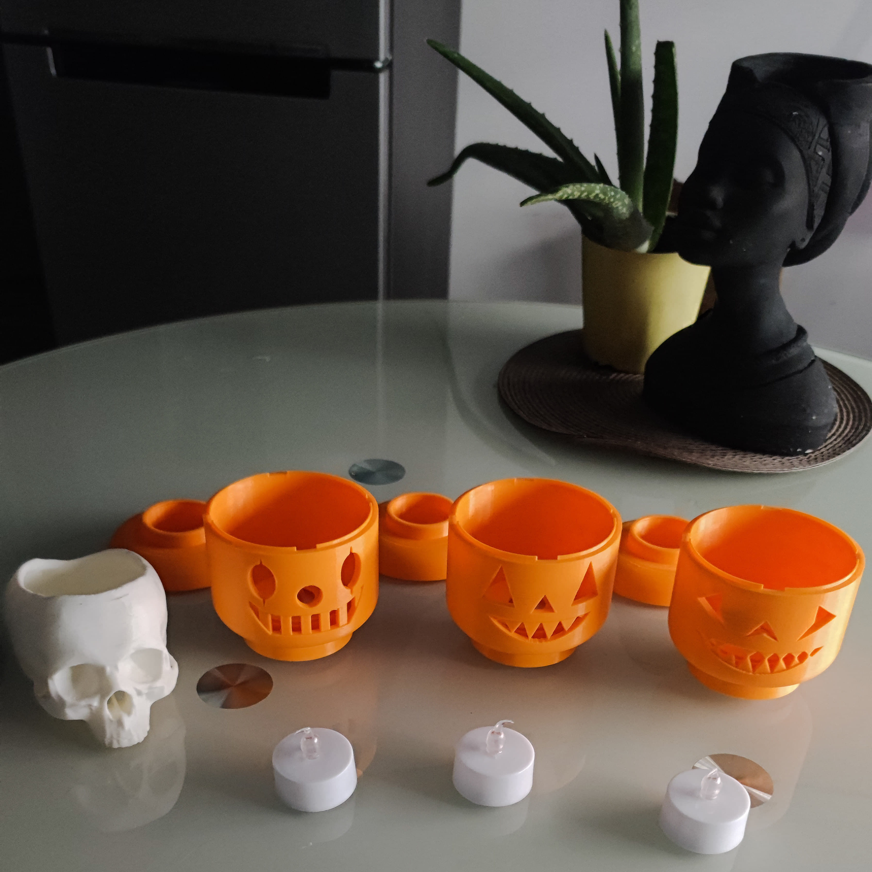 Halloween Lego Head pack led candle light lamp 3D print model_3