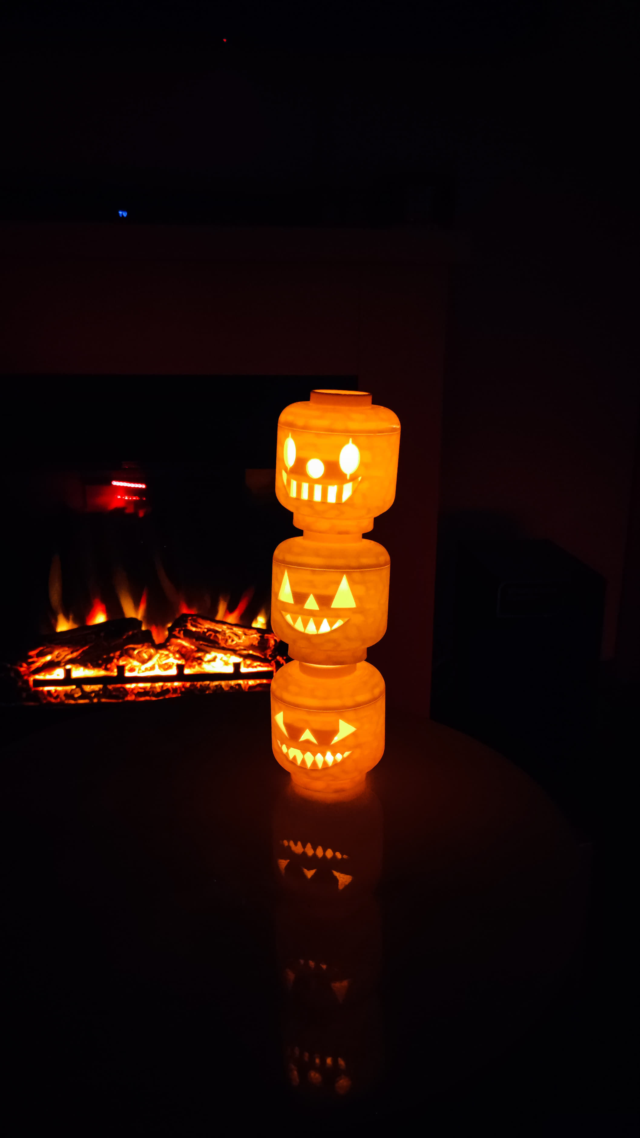 Halloween Lego Head pack led candle light lamp 3D print model_5