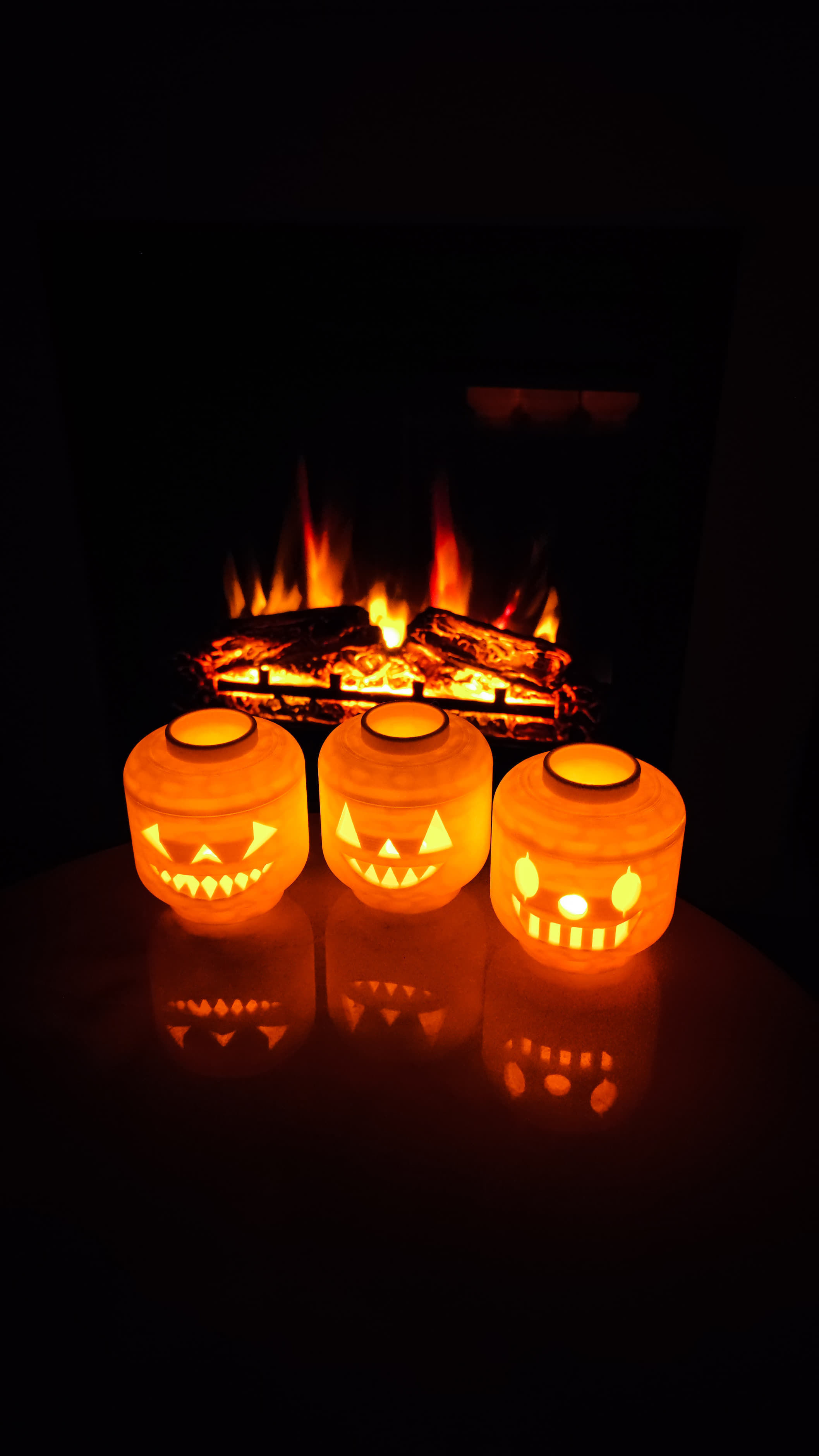 Halloween Lego Head pack led candle light lamp 3D print model_2