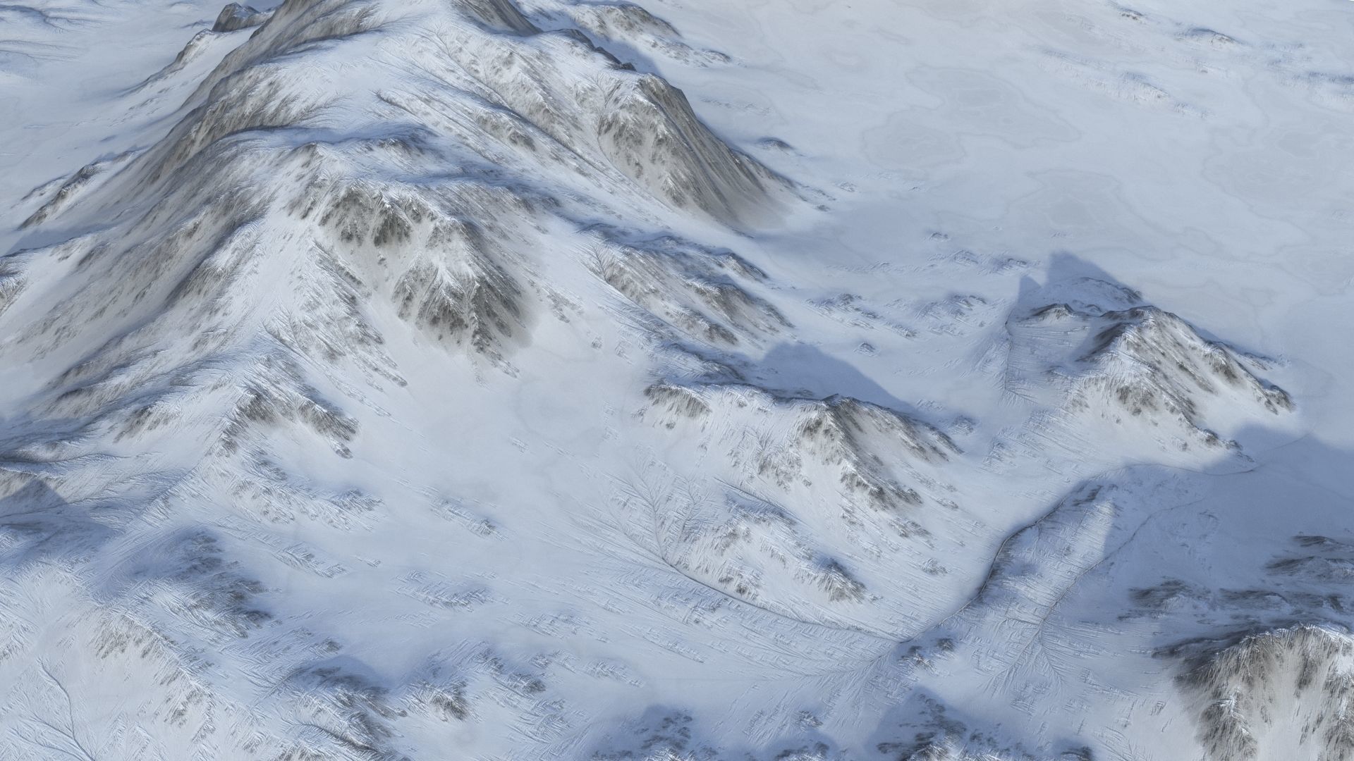 Snow landscape 01 Low-poly 3D model_5