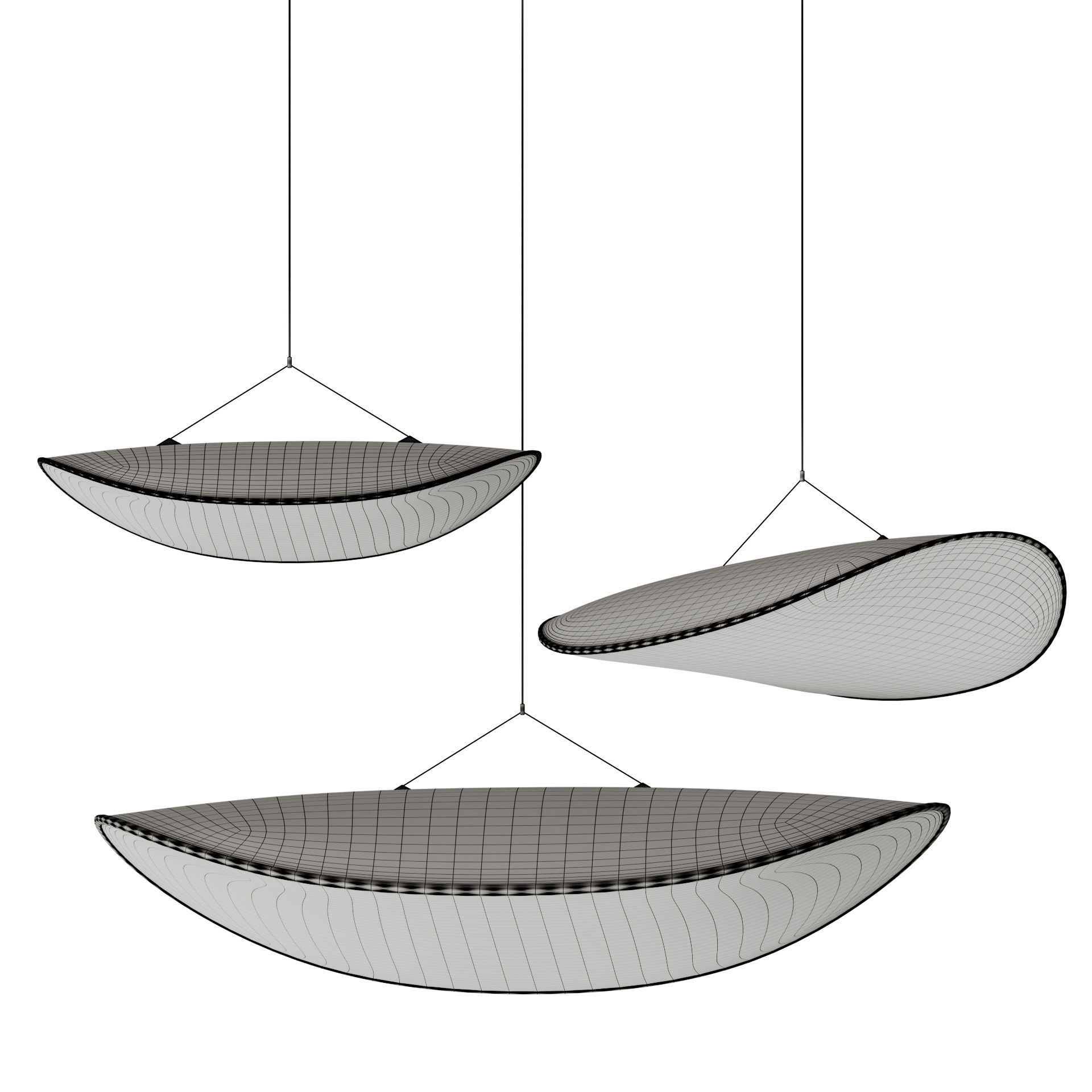 Tense Pendant Three Sizes 3D model_2