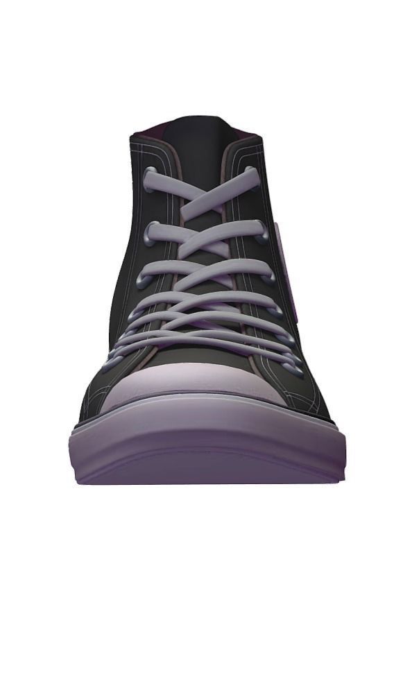 Cartoon High Poly Subdivision Sneakers Low-poly 3D model_4