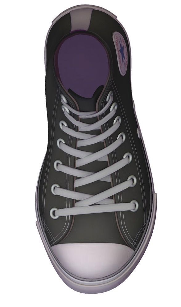 Cartoon High Poly Subdivision Sneakers Low-poly 3D model_2