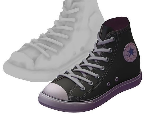 Cartoon High Poly Subdivision Sneakers Low-poly 3D model