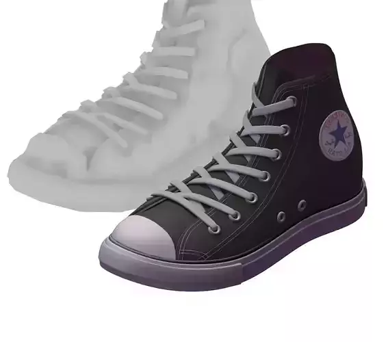Cartoon High Poly Subdivision Sneakers Low-poly 3D model