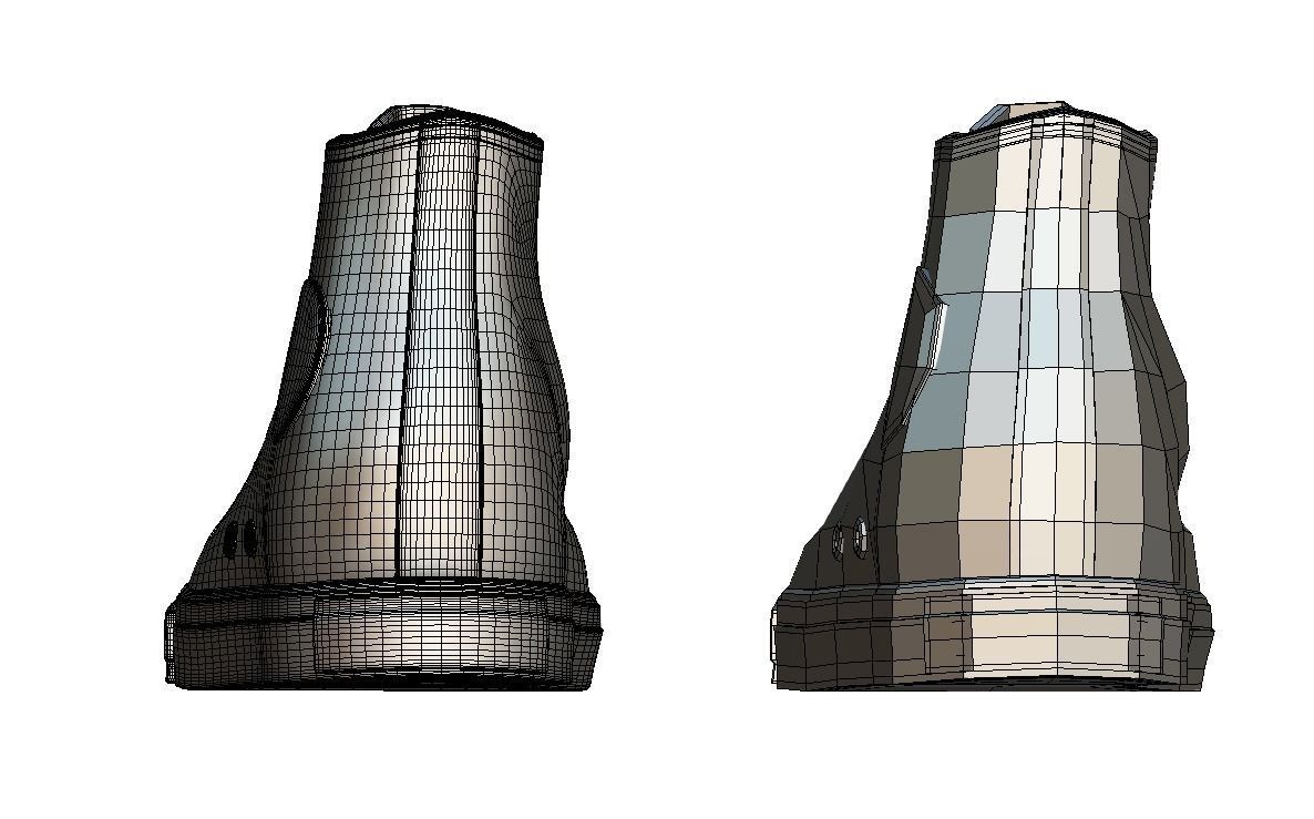 Cartoon High Poly Subdivision Sneakers Low-poly 3D model_6