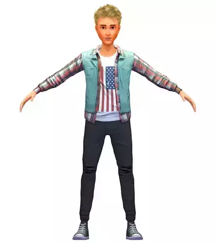 Cartoon Low Poly Style Avatar 014 Low-poly 3D model