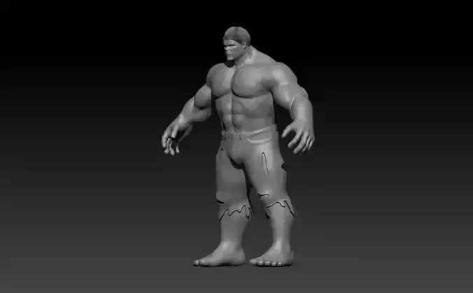 3D model of hulk in zbrush