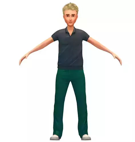 Cartoon Low Poly Style Avatar 013 Low-poly 3D model