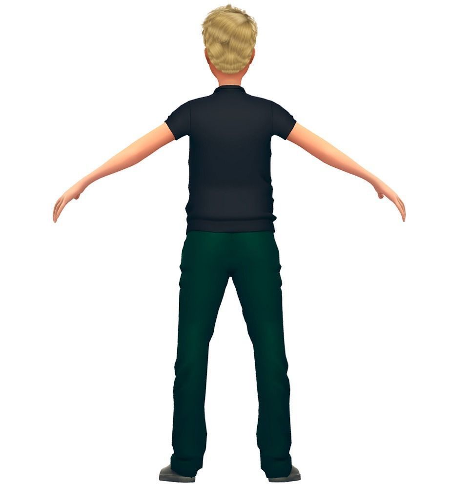 Cartoon High Poly Subdivision Avatar 013 Low-poly 3D model_2