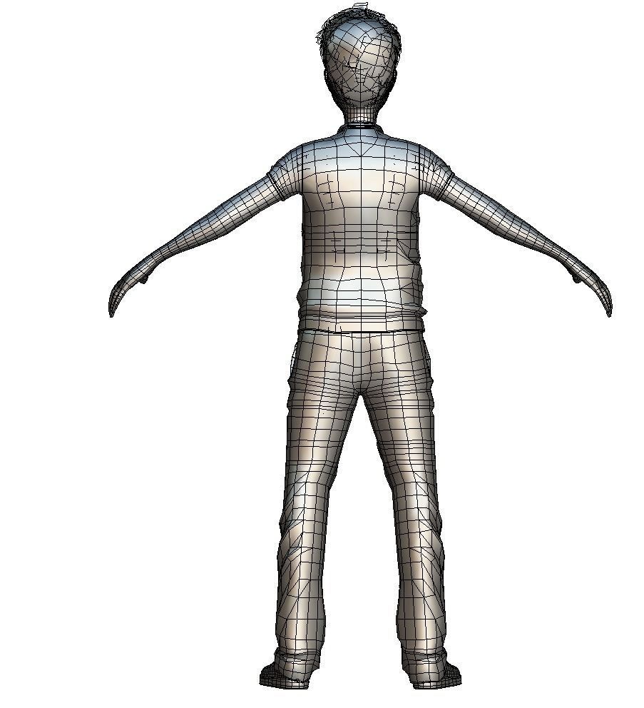 Cartoon High Poly Subdivision Avatar 013 Low-poly 3D model_8