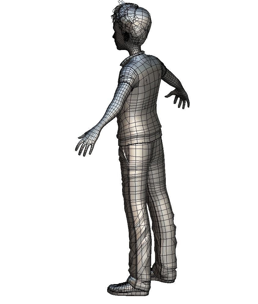 Cartoon High Poly Subdivision Avatar 013 Low-poly 3D model_7