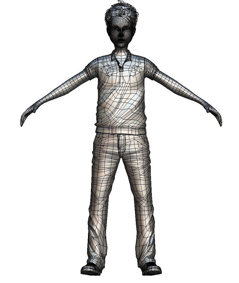 Cartoon High Poly Subdivision Avatar 013 Low-poly 3D model_9