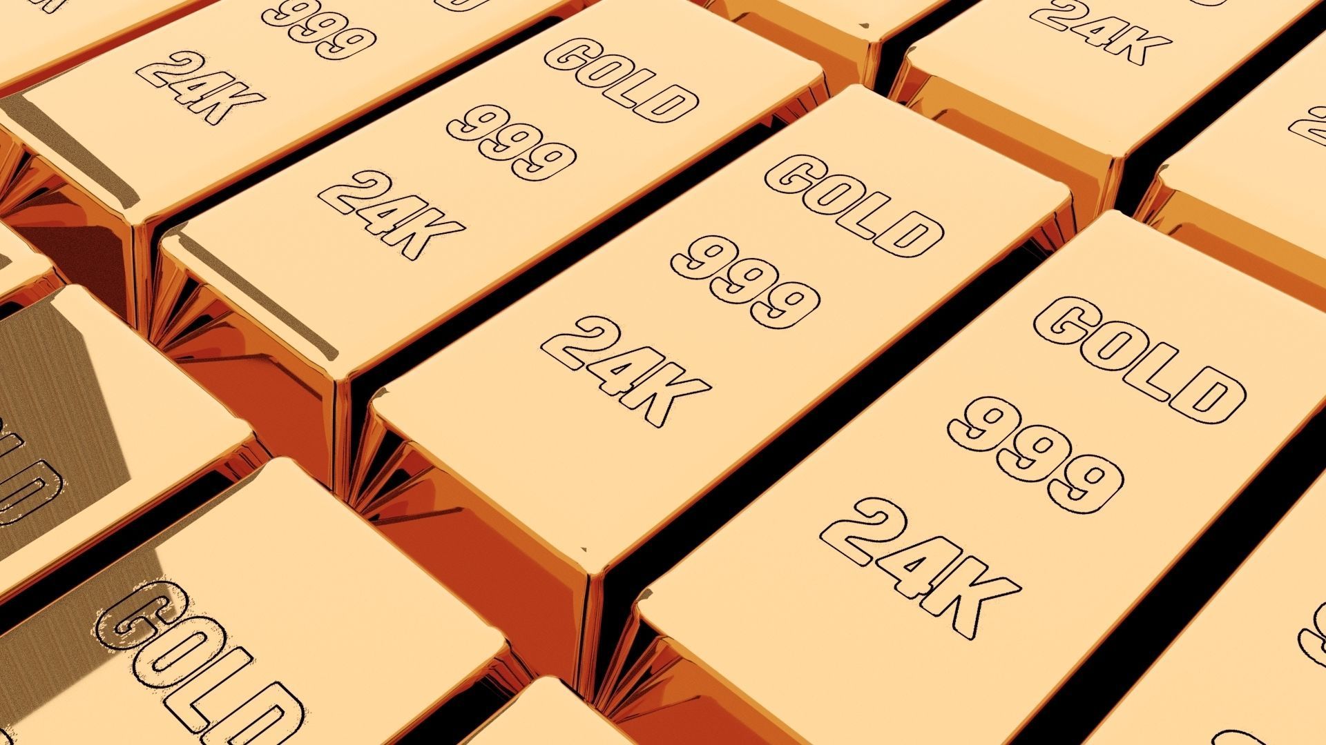 Gold Bar Pallet 3D model_7