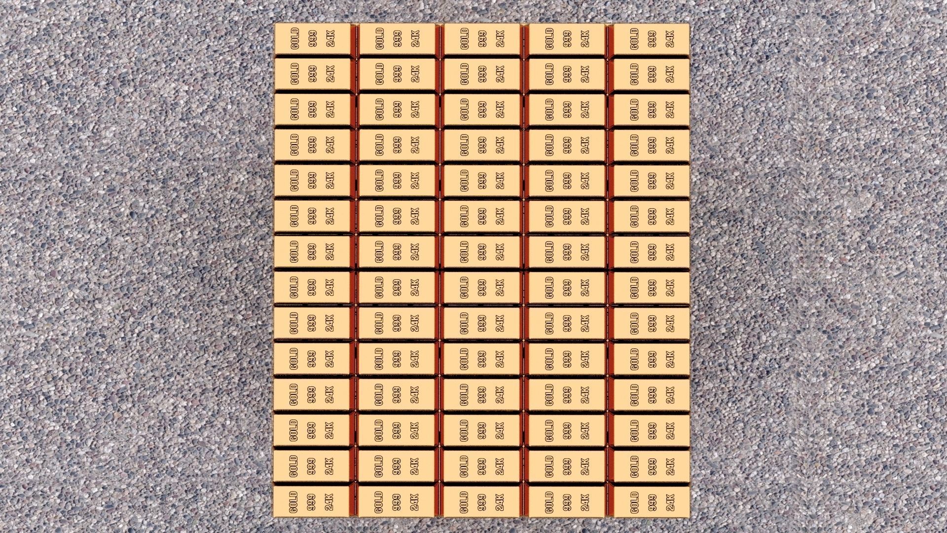 Gold Bar Pallet 3D model_6