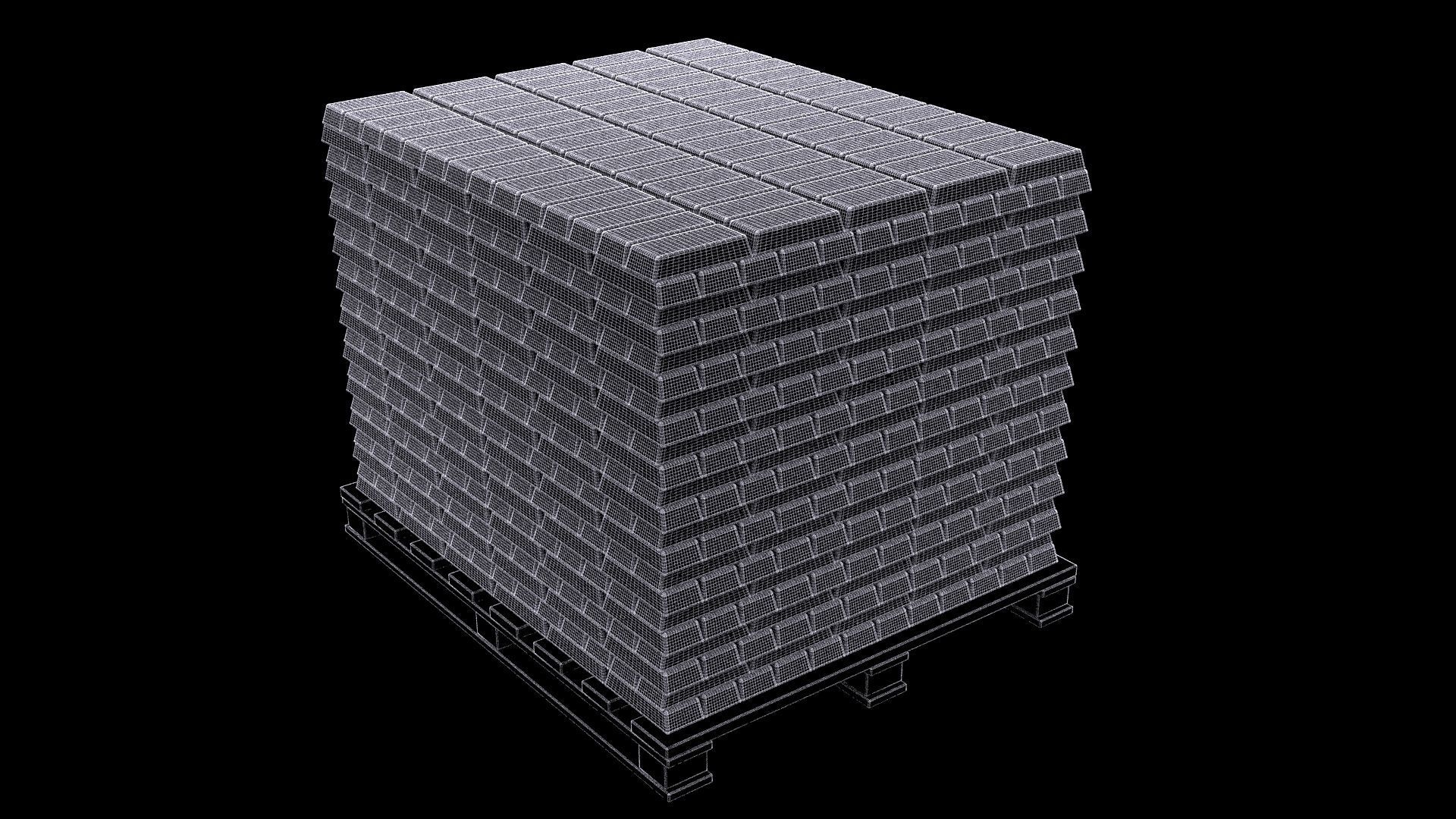 Gold Bar Pallet 3D model_9