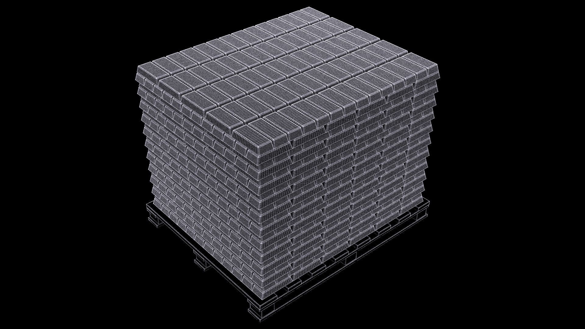 Gold Bar Pallet 3D model_8