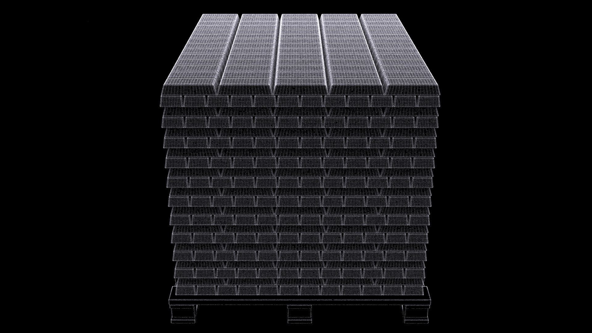 Gold Bar Pallet 3D model_13