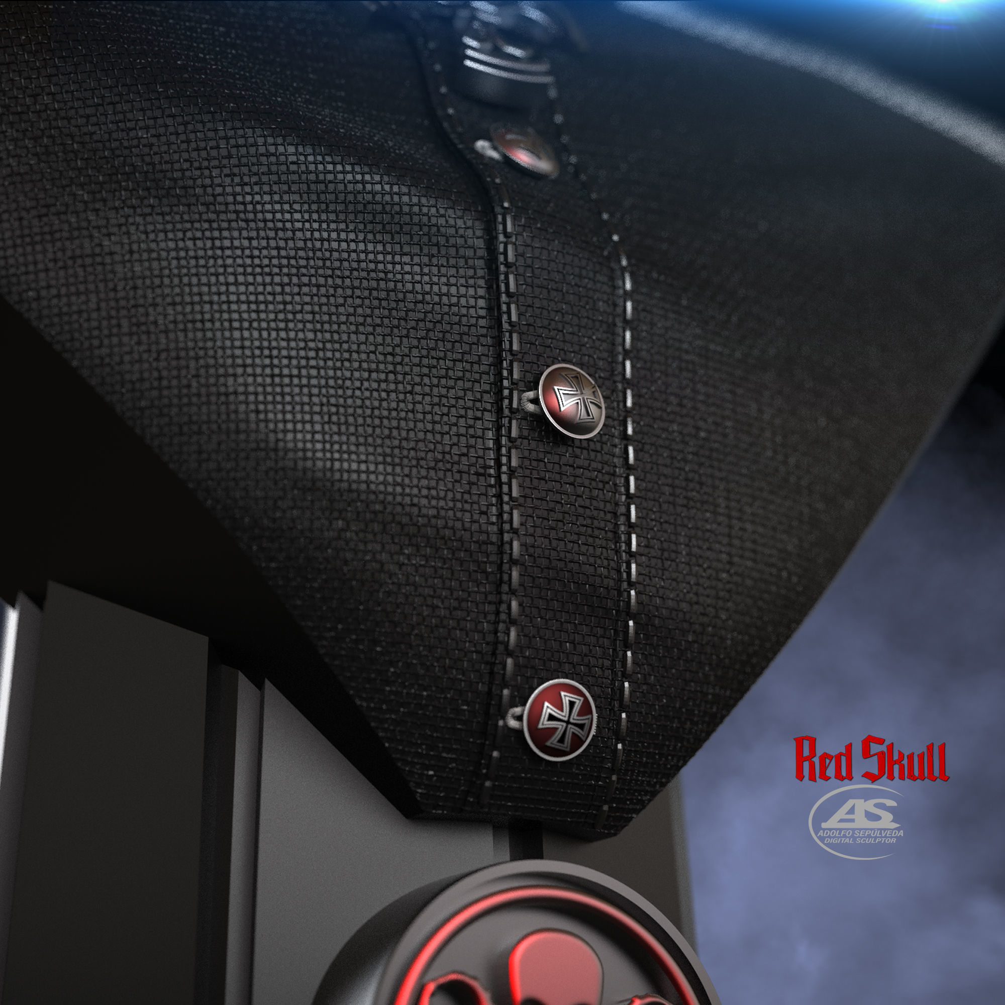 RED SKULL BUST 3D print model_12