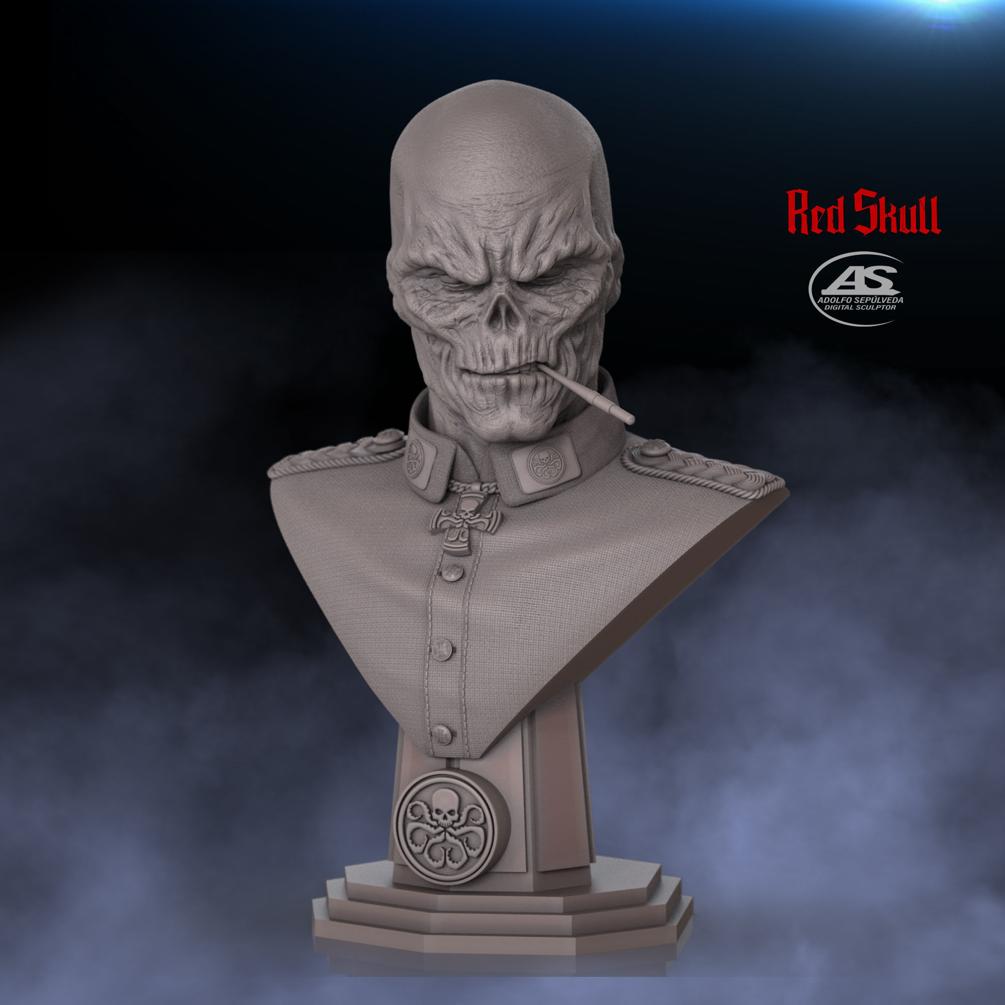 RED SKULL BUST 3D print model_5