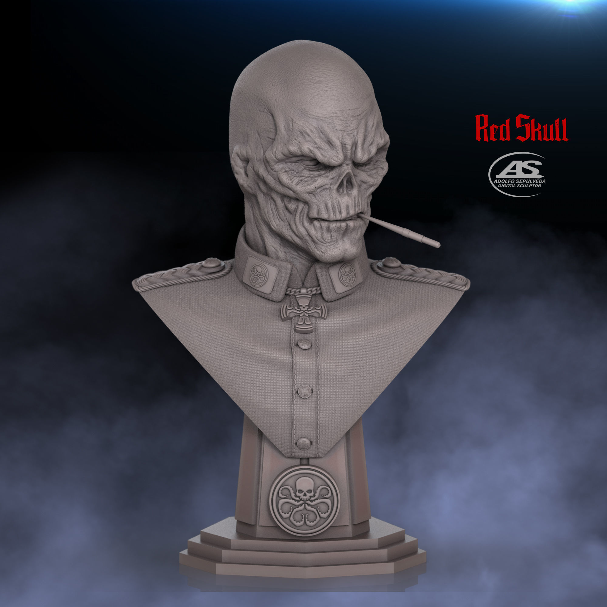 RED SKULL BUST 3D print model_6
