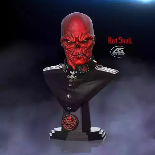 RED SKULL BUST