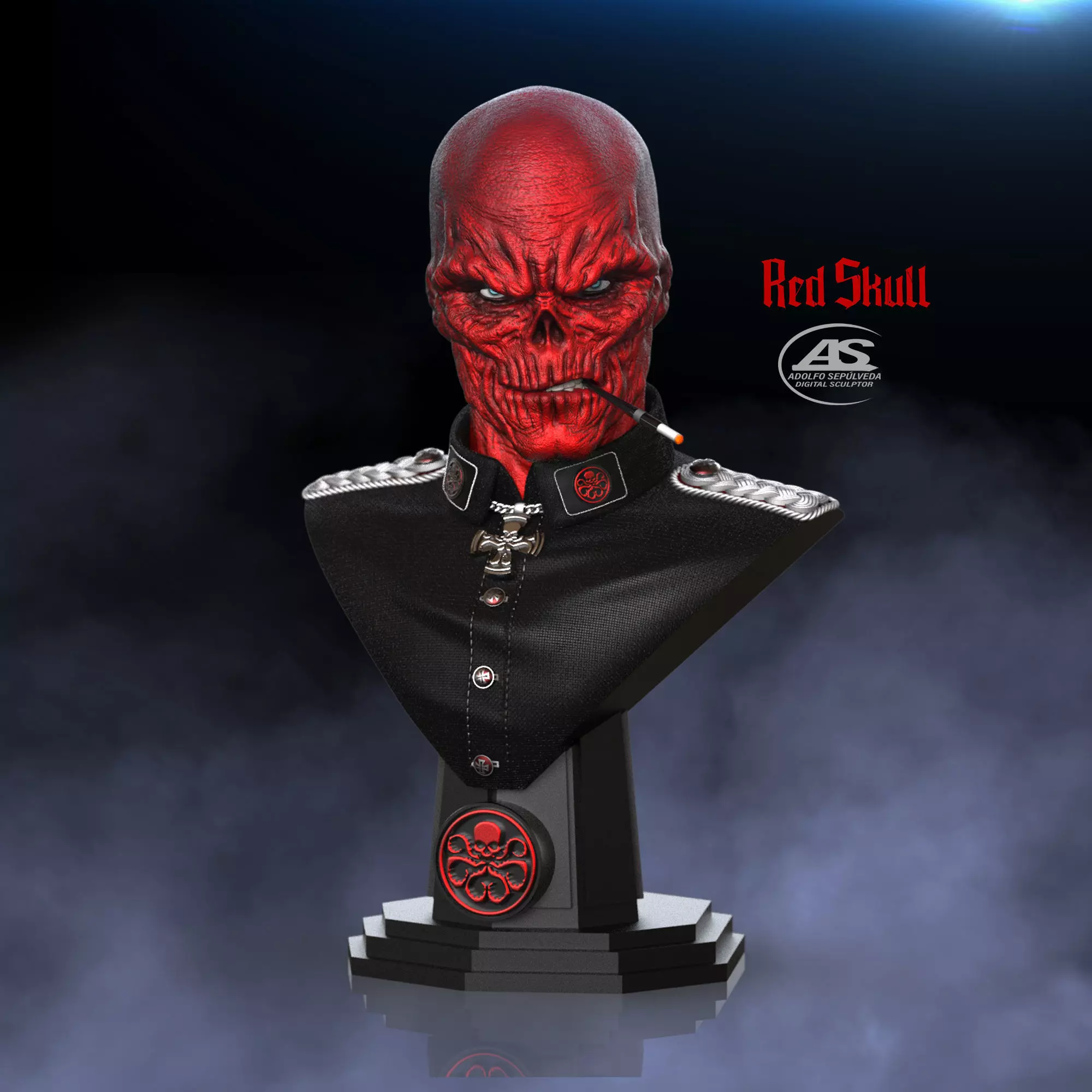 RED SKULL BUST 3D print model_0