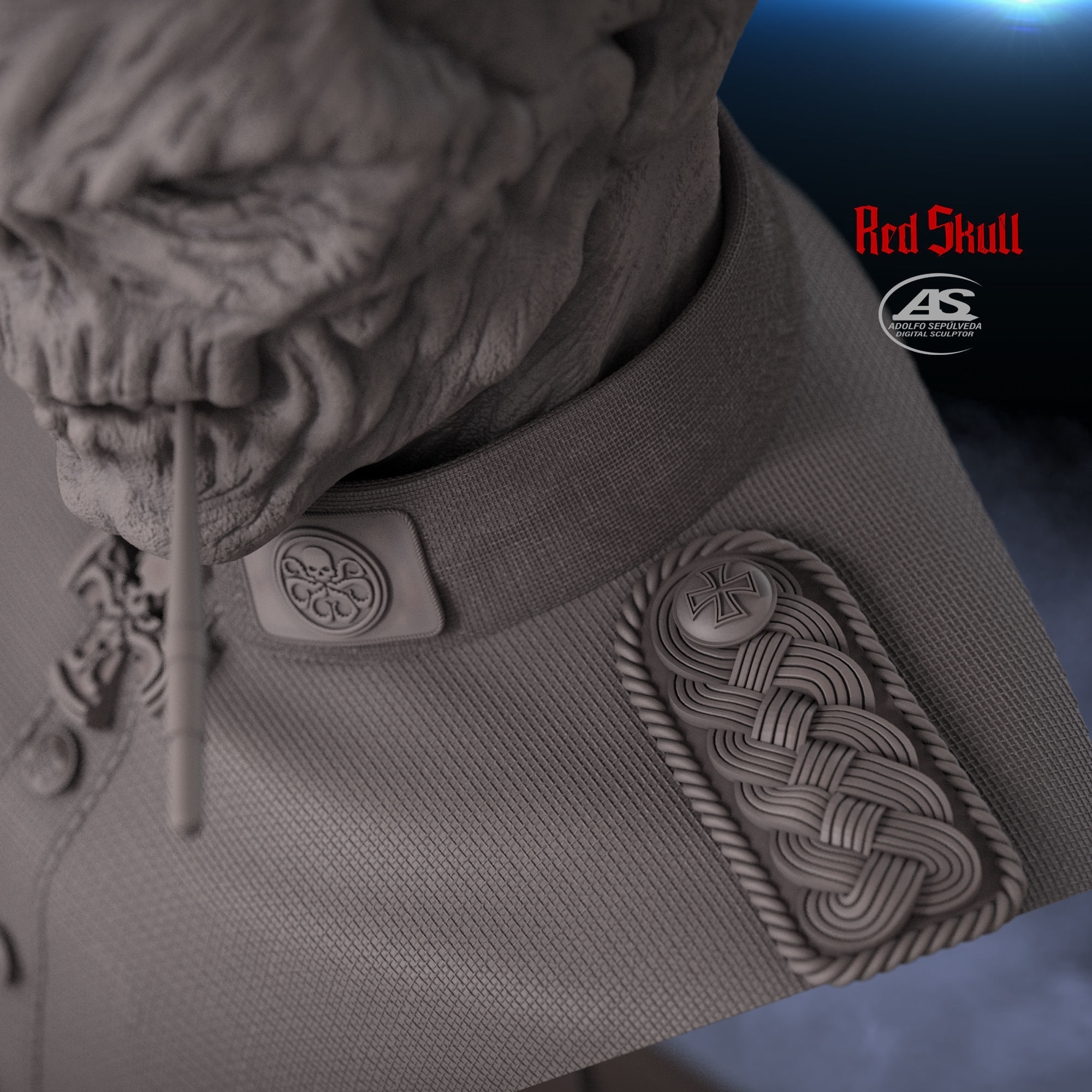 RED SKULL BUST 3D print model_10