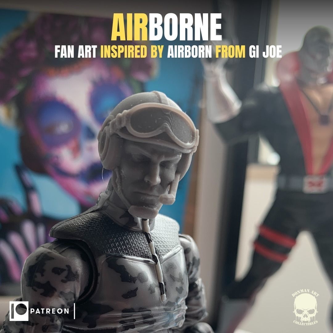 Airborne fan art head for action figures 3D print model_23