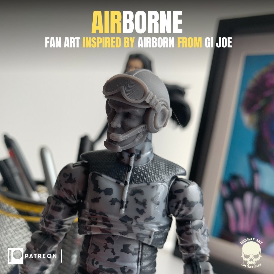 Airborne fan art head for action figures 3D print model_20