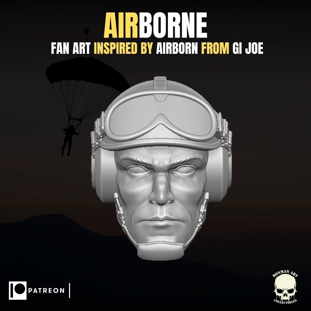 Airborne fan art head for action figures 3D print model_18
