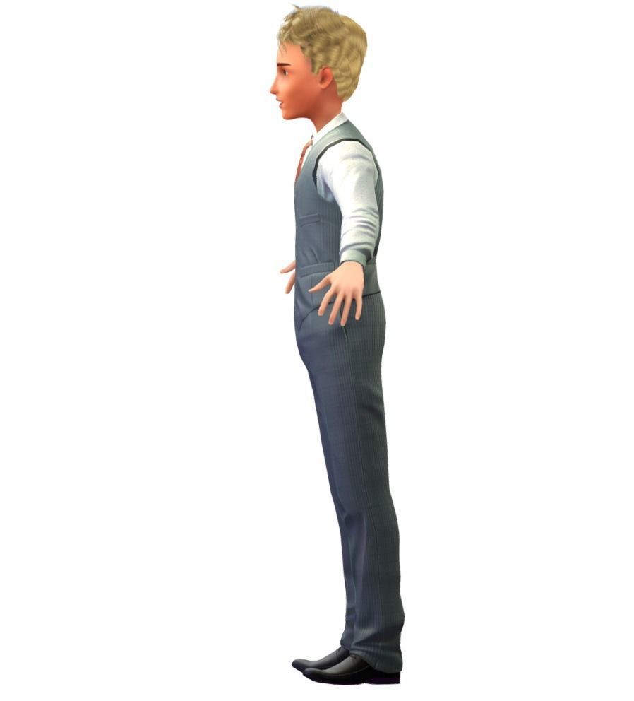 Cartoon Low Poly Style Avatar 022 Low-poly 3D model_6