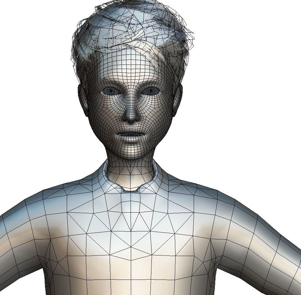 Cartoon Low Poly Style Avatar 022 Low-poly 3D model_8