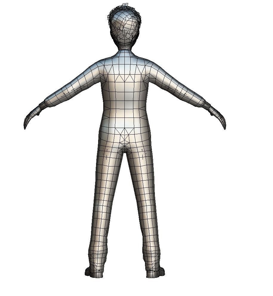 Cartoon Low Poly Style Avatar 022 Low-poly 3D model_9