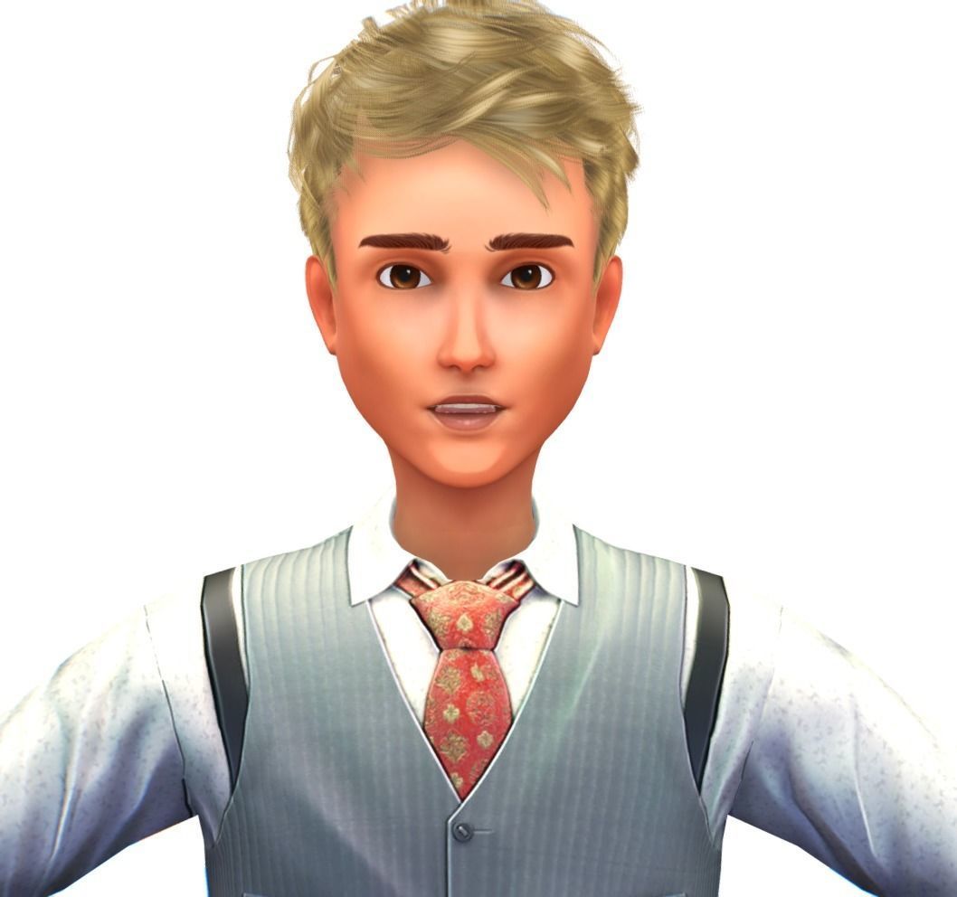 Cartoon Low Poly Style Avatar 022 Low-poly 3D model_3