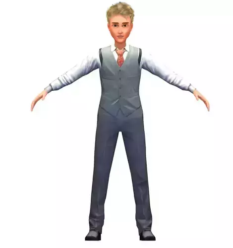 Cartoon Low Poly Style Avatar 022