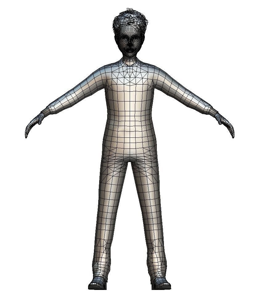 Cartoon Low Poly Style Avatar 022 Low-poly 3D model_10