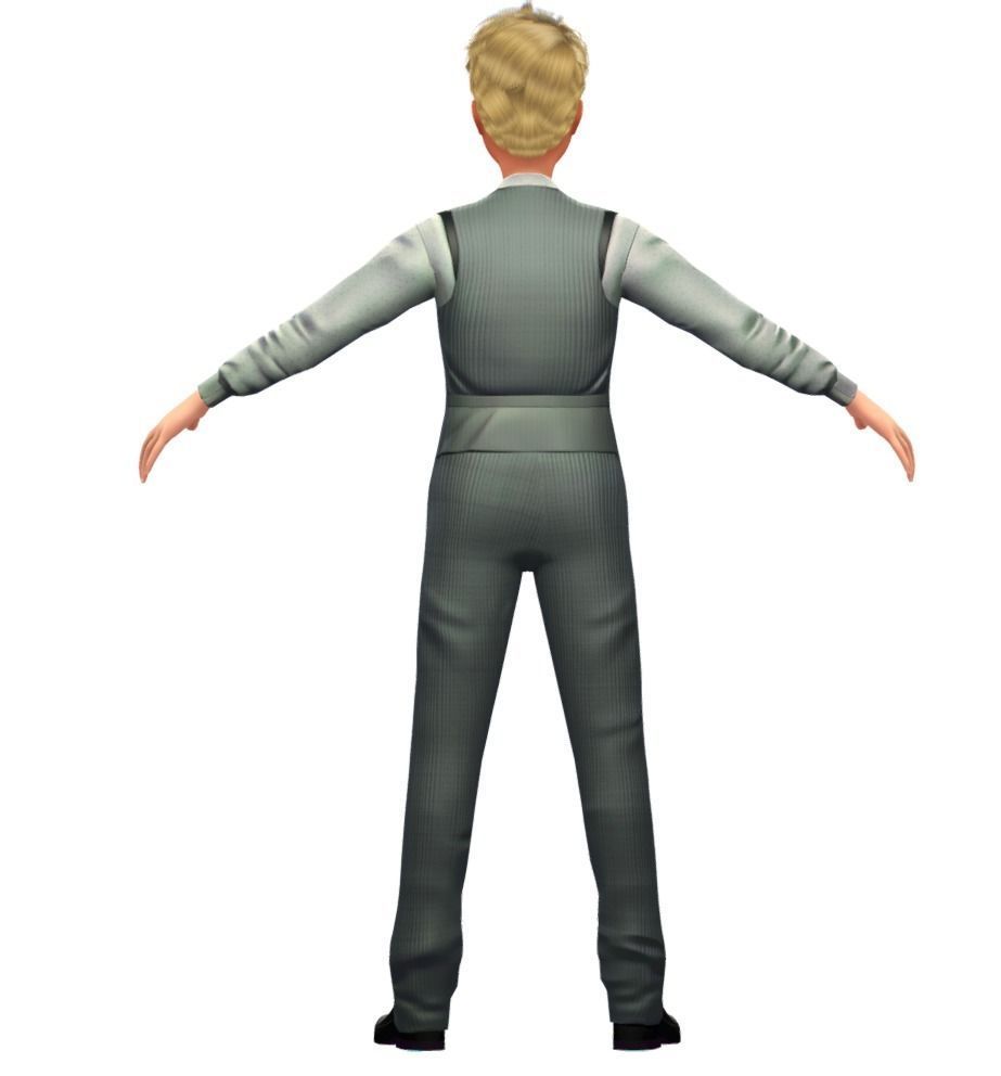 Cartoon Low Poly Style Avatar 022 Low-poly 3D model_1