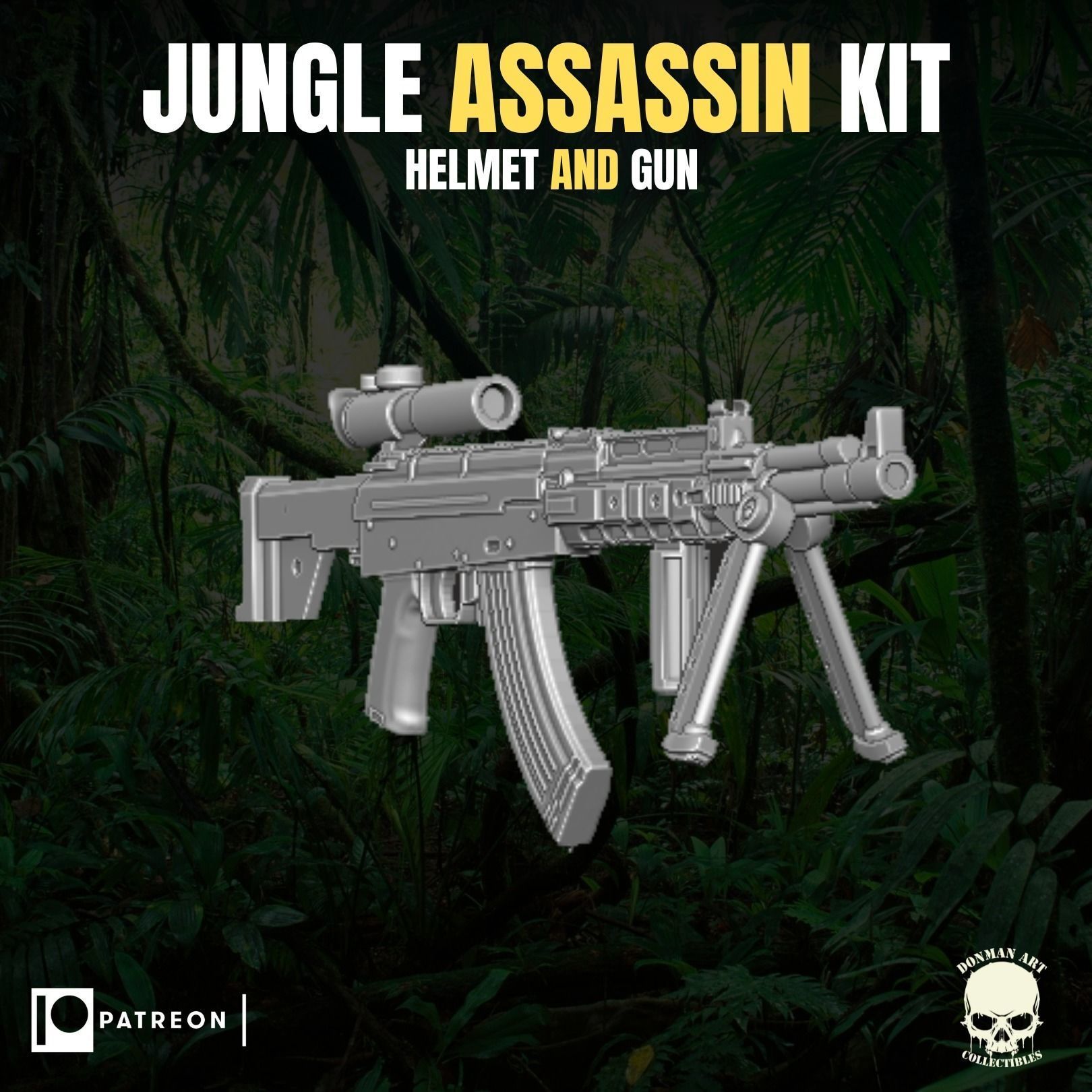Jungle Assassin Kit for action figures 3D print model_7