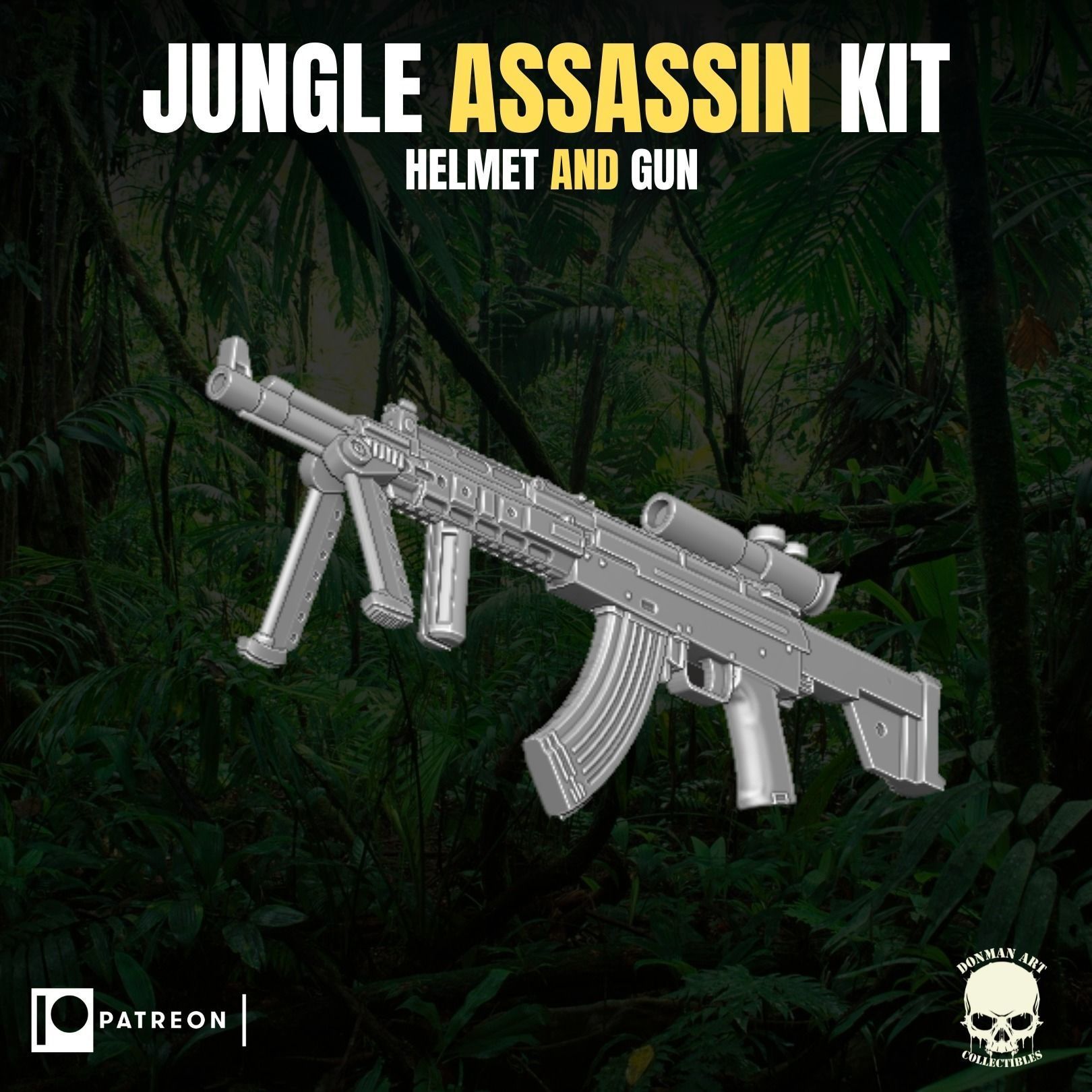 Jungle Assassin Kit for action figures 3D print model_4