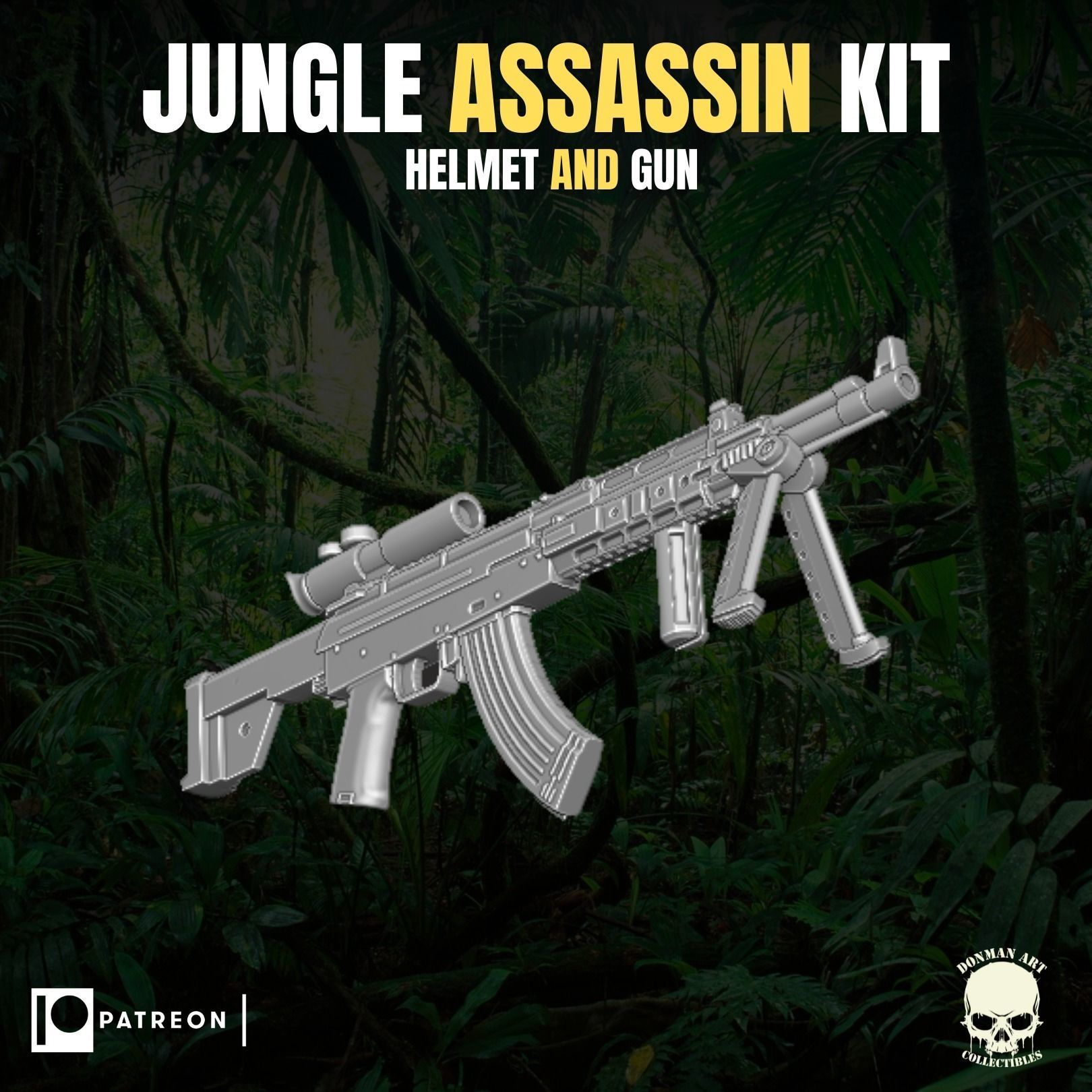 Jungle Assassin Kit for action figures 3D print model_5