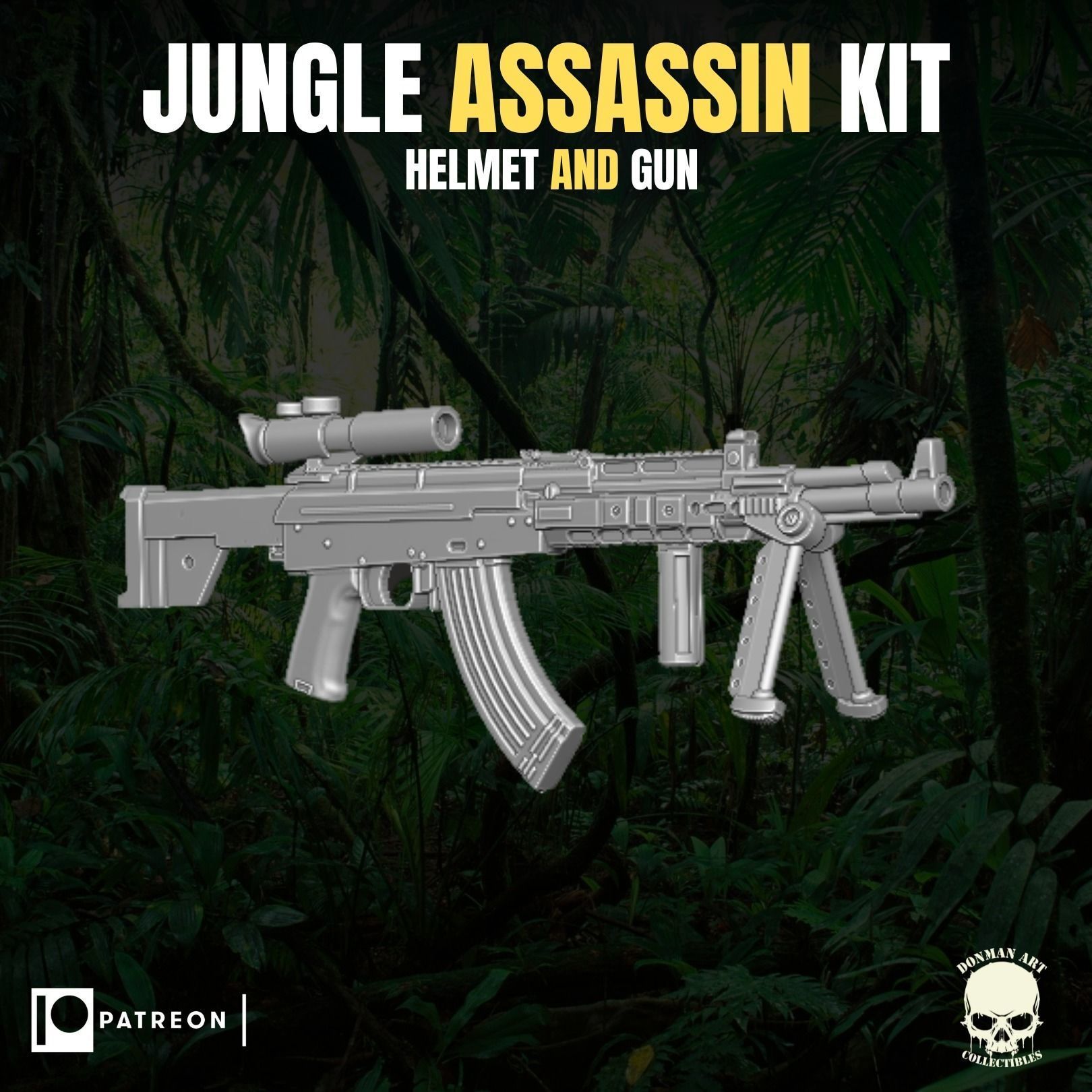 Jungle Assassin Kit for action figures 3D print model_3