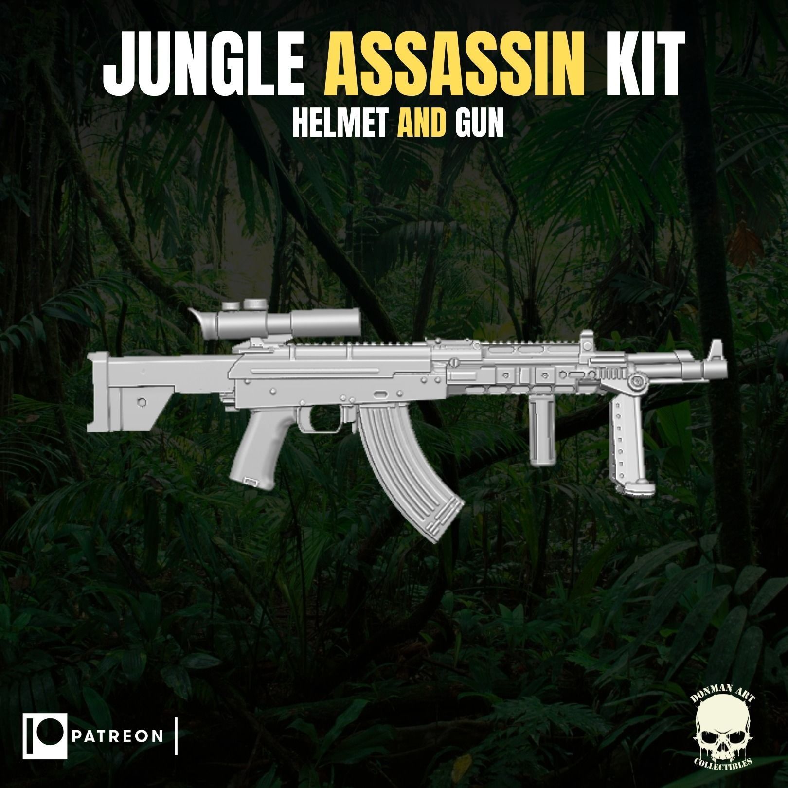 Jungle Assassin Kit for action figures 3D print model_1